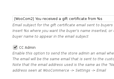 WooCommerce Gift Certificates - General Settings