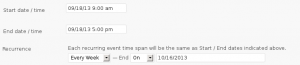 WooCommerce Tickets - Start and End dates, and basic Recurrence settings
