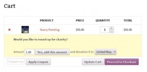 WooCommerce Round Up For Charity - Cart Page