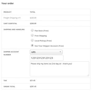 WooCommerce Use Your Own Shipper - Checkout Page
