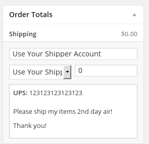 WooCommerce Use Your Own Shipper - Order Page