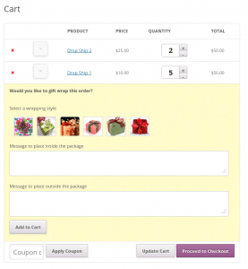 WooCommerce Gift Wrap on Cart Page