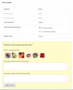 WooCommerce Gift Wrap on Checkout Page