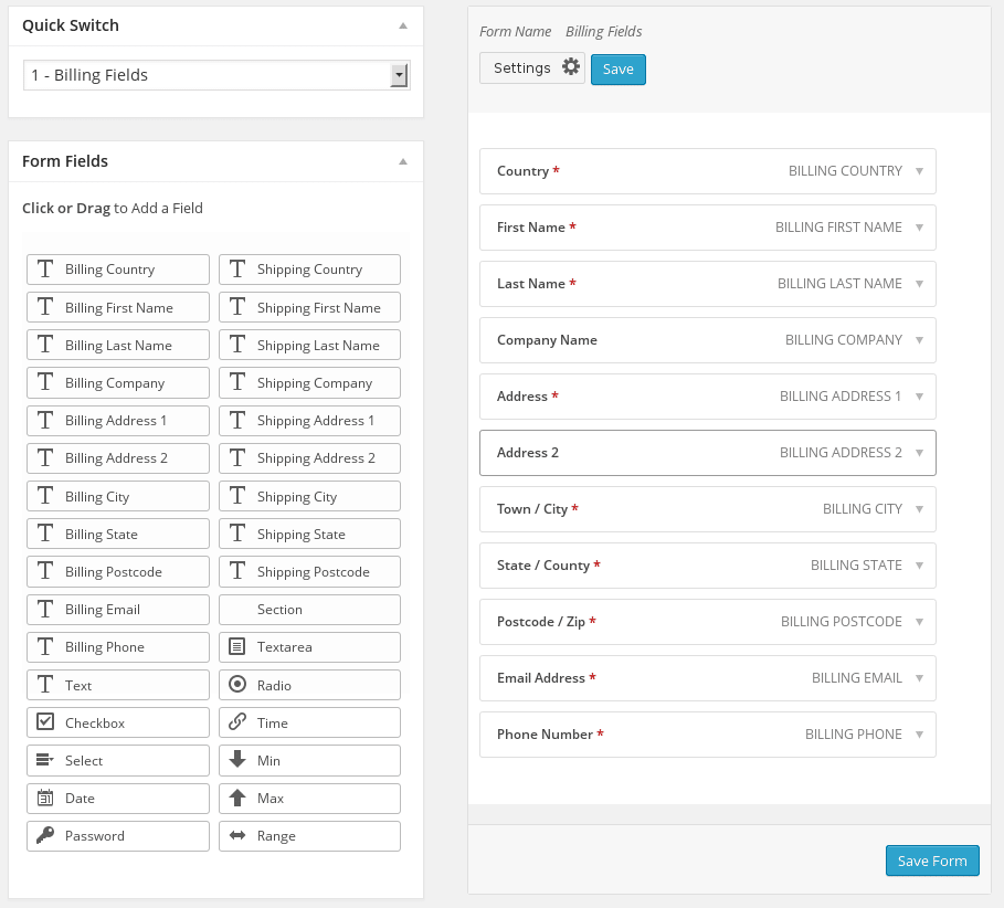 WooCommerce Checkout Fields Editor Pro