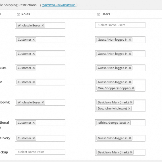 WooCommerce User & Role Based Shipping