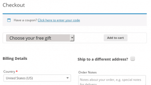 WooCommerce Free Gifts - Checkout Page
