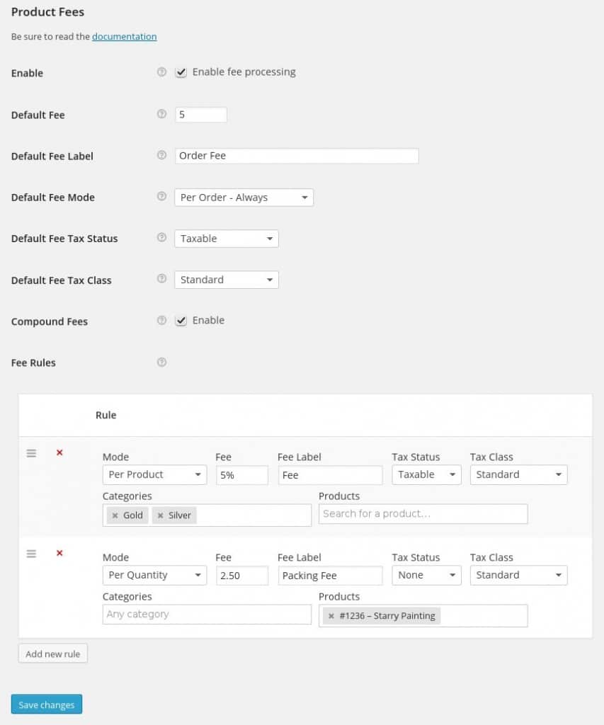 Product Fees & Cart Fees