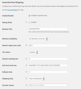 WooCommerce Australia Post & Drop Shipping - SETTINGS