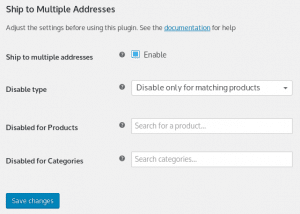 WooCommerce Ship to Multiple Addresses - Plugin Settings