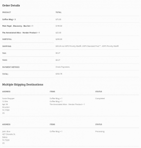 WooCommerce Ship to Multiple Addresses - Shopper's Order Details